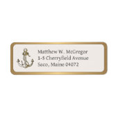 Elegant Metallic Goud  Anker Gouden Rand Etiket (Voorkant)