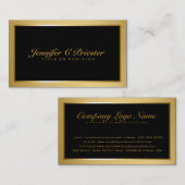 Elegant Metallic Goud en Zwart Visitekaartje (Voorkant / Achterkant)