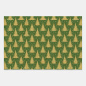 Elegant Metallic Goud Kerstbomen Patroon Inpakpapier Vel (Voorkant 3)