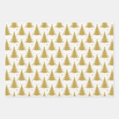 Elegant Metallic Goud Kerstbomen Patroon Inpakpapier Vel (Voorkant)