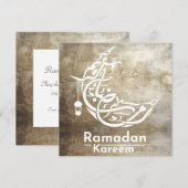 Elegant Metallic Goud Ramadan Kareem Decoratie Notitiekaartje (Voorkant / Achterkant)