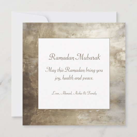 Elegant Metallic Goud Ramadan Kareem Decoratie Notitiekaartje (Achterkant)