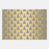 Elegant Metallic Goud Zwart Kerstboom Patroon Inpakpapier Vel (Voorkant 2)