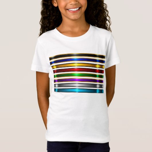 Elegant Metallic Gradient Stripes Design T-shirt (Voorkant)