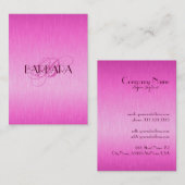 Elegant Metallic Hot Pink geborsteld aluminium loo Visitekaartje (Voorkant / Achterkant)