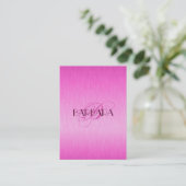 Elegant Metallic Hot Pink geborsteld aluminium loo Visitekaartje (Staand voorkant)