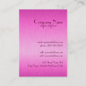 Elegant Metallic Hot Pink geborsteld aluminium loo Visitekaartje (Achterkant)