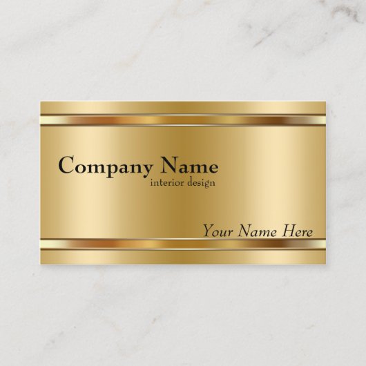 Elegant Metallic look Gold op Gold Visitekaartje (Voorkant)