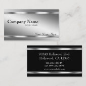 Elegant Metallic look Shaded Silver op Zilver Visitekaartje (Voorkant / Achterkant)