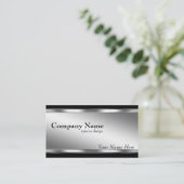 Elegant Metallic look Silver en Black Visitekaartje (Staand voorkant)