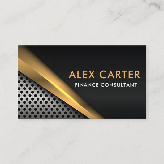 Elegant Metallic Modern Luxe Visitekaartje (Voorkant)