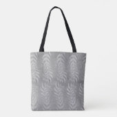 Elegant Metallic Muted Grey Leaf Pattern – Nature Tote Bag (Achterkant)