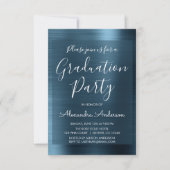 Elegant Metallic Navy Blue Graduation Party Kaart (Voorkant)