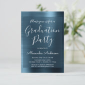 Elegant Metallic Navy Blue Graduation Party Kaart (Staand voorkant)