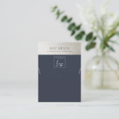 ELEGANT METALLIC NAVY SILVER LOGO DISPLAY VISITEKAARTJE (Staand voorkant)