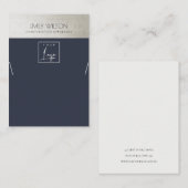 ELEGANT METALLIC NAVY SILVER LOGO DISPLAY VISITEKAARTJE (Voorkant / Achterkant)