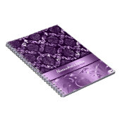 Elegant Metallic Paars & Lavender Damascus & Lace Notitieboek (Rechterzijde)