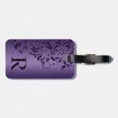 Elegant Metallic Paarse textuur & kant Bagagelabel (Achterkant horizontaal)