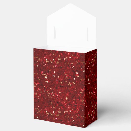 Elegant Metallic Rood & Goud Confetti Bedankdoosjes (Geopend)
