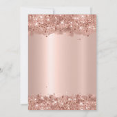 Elegant Metallic Roos Gouden Glitter 40e Verjaarda Kaart (Achterkant)