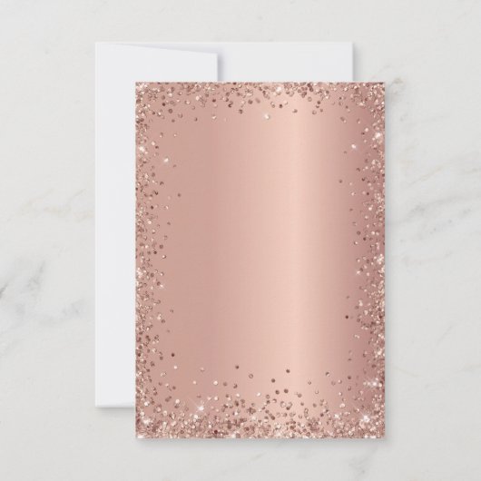 Elegant Metallic Roos Gouden Glitter 40e Verjaarda Kaart (Achterkant)