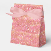 Elegant Metallic Roze & Gouden Confetti Bedankdoosjes (Voorkant Zijde)
