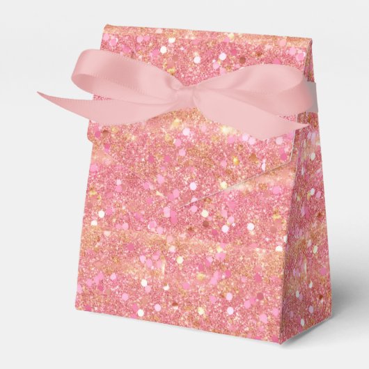 Elegant Metallic Roze & Gouden Confetti Bedankdoosjes (Voorkant Zijde)