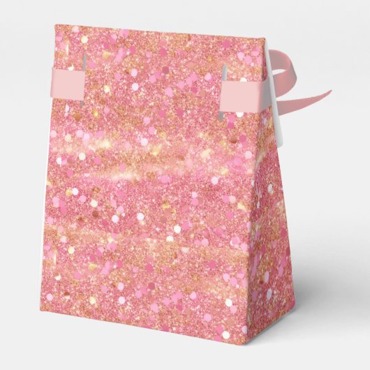 Elegant Metallic Roze & Gouden Confetti Bedankdoosjes (Achterkant)