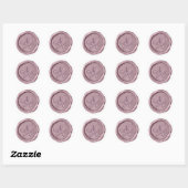 Elegant Metallic Roze Wax Seal Monogram Sticker (Vel)