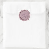 Elegant Metallic Roze Wax Seal Monogram Sticker (Tas)