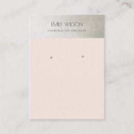 ELEGANT METALLIC SILVER BLUSH PINK EARRING DISPLAY VISITEKAARTJE