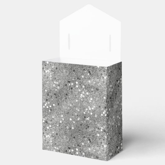 Elegant Metallic Silver Confetti Bedankdoosjes (Geopend)