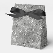 Elegant Metallic Silver Confetti Bedankdoosjes (Voorkant Zijde)