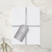 Elegant Metallic Silver Glitter Merry Kerstmis Cadeaulabel (Met Touw)