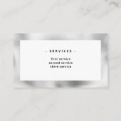 Elegant Metallic Silver Professioneel Visitekaartj Visitekaartje (Achterkant)