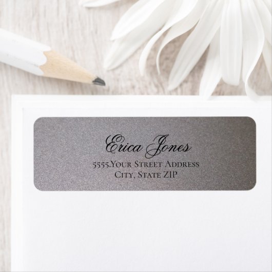 Elegant Metallic Silver Return Address Label (Insitu)