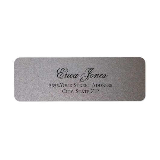 Elegant Metallic Silver Return Address Label (Voorkant)