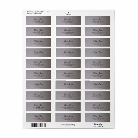 Elegant Metallic Silver Return Address Label (Full Sheet)