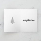 Elegant Metallic Silver Tree Kerstmis Kaart (Binnen)