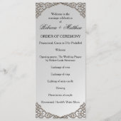Elegant Metallic Silver Wedding Programmakaart (Voorkant)