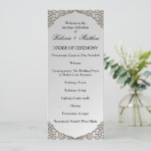 Elegant Metallic Silver Wedding Programmakaart (Staand voorkant)