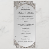 Elegant Metallic Silver Wedding Programmakaart (Voorkant / Achterkant)
