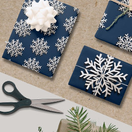 Elegant Metallic Sneeuwvlok Wrapping Papier Inpakpapier Vel