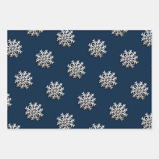 Elegant Metallic Sneeuwvlok Wrapping Papier Inpakpapier Vel (Voorkant 2)