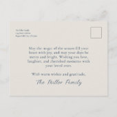 Elegant Metallic Snowflake Holiday Briefkaart (Achterkant)