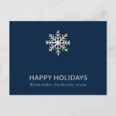 Elegant Metallic Snowflake Holiday Briefkaart (Voorkant)