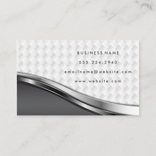Elegant Metallic Weave Patroon Visitekaartje (Achterkant)