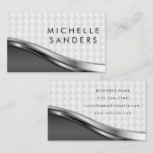 Elegant Metallic Weave Patroon Visitekaartje (Voorkant / Achterkant)