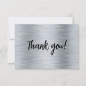 Elegant metallic zilver bedankkaart (Voorkant)