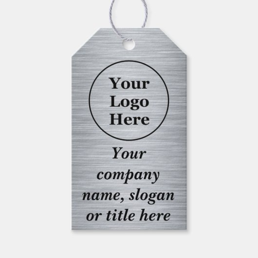 Elegant metallic zilver cadeaulabel (Voorkant)